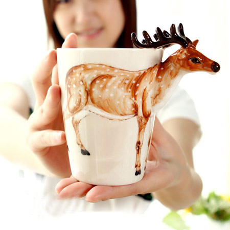 3D立体手绘动物杯 陶瓷杯