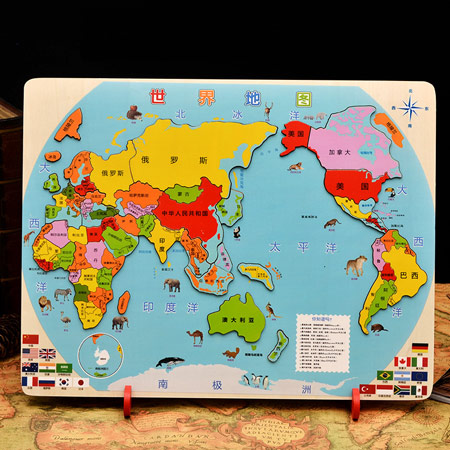 中国世界地图拼图玩具